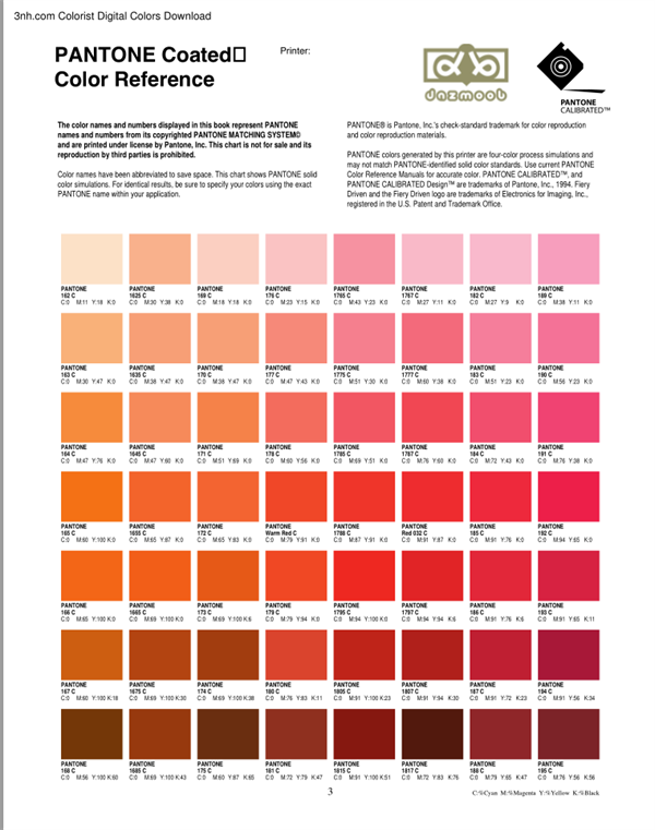 潘通色卡電子版：CMYK色值大全3